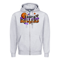 Heather Grey raising ballers basketball Zipper Hoodie - Zillion Design Studio