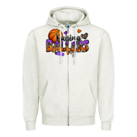 Oatmeal Heather raising ballers basketball Zipper Hoodie - Zillion Design Studio
