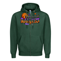 Sports Green raising ballers basketball Zipper Hoodie - Zillion Design Studio