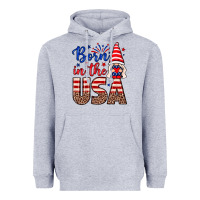 Heather Grey Born in the USA gnome Heavyweight Hoodie - Neo Western