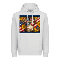 Dove Grey Western 4th Of July Cow Premium Hoodie - LillyAllenDesigns