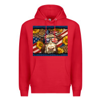 Red Western 4th Of July Cow Premium Hoodie - LillyAllenDesigns