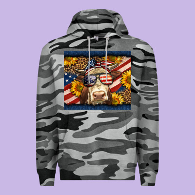 Western 4th Of July Cow Premium Hoodie Designed By Lillyallendesigns