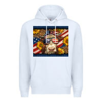 White Western 4th Of July Cow Premium Hoodie - LillyAllenDesigns