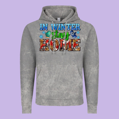 In Winter Stay Home With Gloves Vintage Hoodie Designed By Adodesignshop