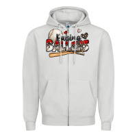 Dove Grey raising ballers baseball Zipper Hoodie - Zillion Design Studio