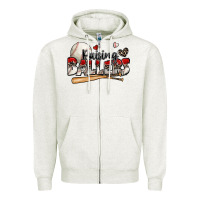 Oatmeal Heather raising ballers baseball Zipper Hoodie - Zillion Design Studio