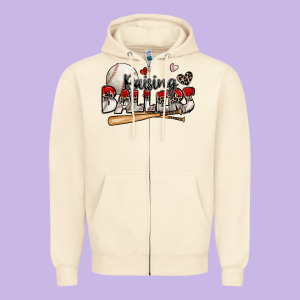 Raising Ballers Baseball Zipper Hoodie Designed By Zillion Design Studio