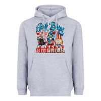 Heather Grey God blessed America gnomes 4th of July Heavyweight Hoodie - CowGirlArtShop