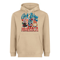 Mushroom God blessed America gnomes 4th of July Heavyweight Hoodie - CowGirlArtShop
