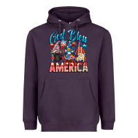 Plum God blessed America gnomes 4th of July Heavyweight Hoodie - CowGirlArtShop
