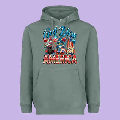 God Blessed America Gnomes 4th Of July Heavyweight Hoodie Designed By Cowgirlartshop