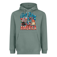 Sage God blessed America gnomes 4th of July Heavyweight Hoodie - CowGirlArtShop