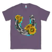 Lavender horseshoe cowhide and sunflowers Classic Tee - texasbilliewilder