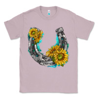 Lilac horseshoe cowhide and sunflowers Classic Tee - texasbilliewilder