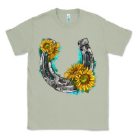 Matcha horseshoe cowhide and sunflowers Classic Tee - texasbilliewilder