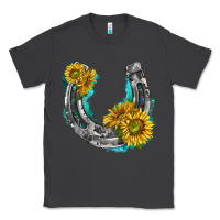 Smoke horseshoe cowhide and sunflowers Classic Tee - texasbilliewilder