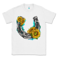 Horseshoe Cowhide And Sunflowers Classic Tee | Teevron