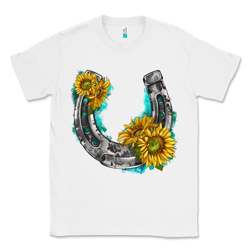 Horseshoe Cowhide And Sunflowers Classic Tee by texasbilliewilder | Teevron