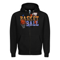 Black basketball Zipper Hoodie - texasbilliewilder