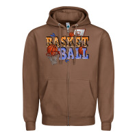 Chestnut basketball Zipper Hoodie - texasbilliewilder