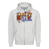Dove Grey basketball Zipper Hoodie - texasbilliewilder