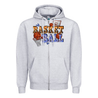 Heather Grey basketball Zipper Hoodie - texasbilliewilder