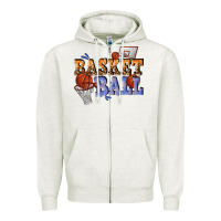 Oatmeal Heather basketball Zipper Hoodie - texasbilliewilder