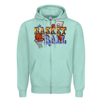 Seafoam basketball Zipper Hoodie - texasbilliewilder