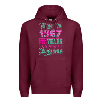 Burgundy made in 1967, 55 years of being awesome Premium Hoodie - Jasminsmagicworld