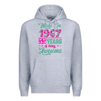 Heather Grey made in 1967, 55 years of being awesome Premium Hoodie - Jasminsmagicworld