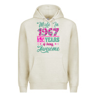 Oatmeal Heather made in 1967, 55 years of being awesome Premium Hoodie - Jasminsmagicworld