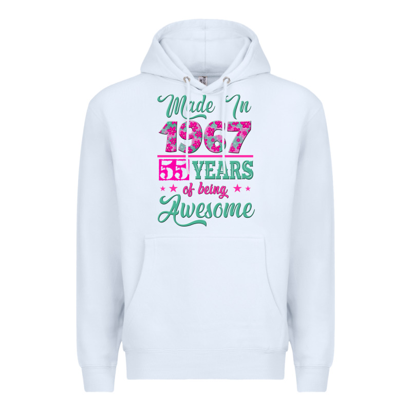 Made In 1967, 55 Years Of Being Awesome Premium Hoodie by Jasminsmagicworld | Teevron