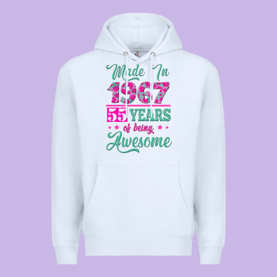 Made In 1967, 55 Years Of Being Awesome Premium Hoodie Designed By Jasminsmagicworld