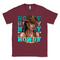 Burgundy howdy howdy black girl Classic Tee - texasbilliewilder