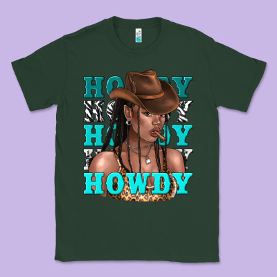Classic Tee howdy howdy black girl
