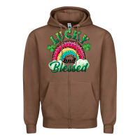 Chestnut Lucky and blessed rainbow Zipper Hoodie - RanaPortraitStore