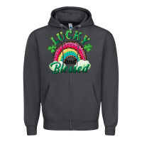 Smoke Lucky and blessed rainbow Zipper Hoodie - RanaPortraitStore
