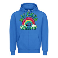 True Royal Lucky and blessed rainbow Zipper Hoodie - RanaPortraitStore