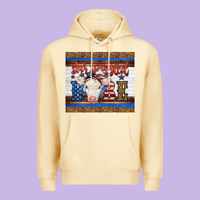 Western Star Spangled Baby Cow Premium Hoodie Designed By Lillyallendesigns