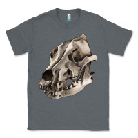 Charcoal Heather Wolf skull Classic Tee - RanaPortraitStore