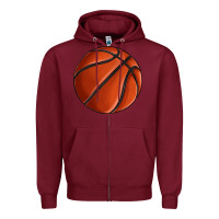 Burgundy basketball Zipper Hoodie - texasbilliewilder