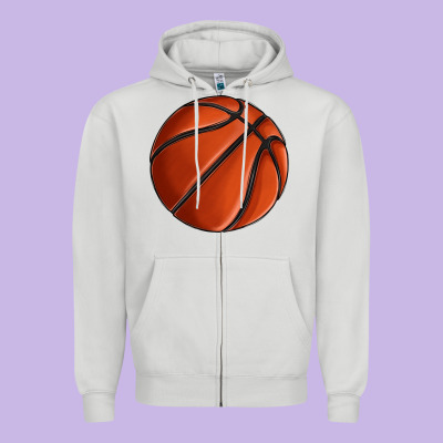 Basketball Zipper Hoodie Designed By Texasbilliewilder