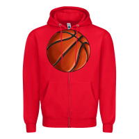 Red basketball Zipper Hoodie - texasbilliewilder
