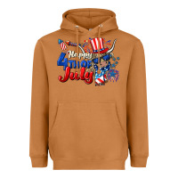 Meerkat Happy 4th of July cow Heavyweight Hoodie - CowGirlArtShop