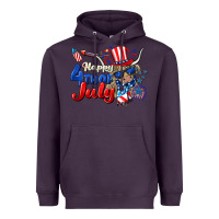 Plum Happy 4th of July cow Heavyweight Hoodie - CowGirlArtShop