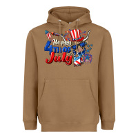 Toasted Coconut Happy 4th of July cow Heavyweight Hoodie - CowGirlArtShop