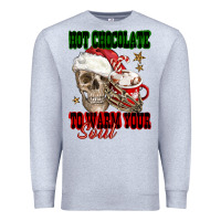 Heather Grey hot chocolate to warm your soul Premium Sweatshirt - FaDigitalArtStudio