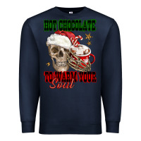 Navy hot chocolate to warm your soul Premium Sweatshirt - FaDigitalArtStudio
