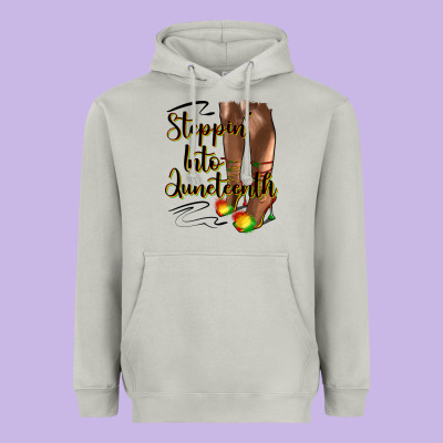 Steppin' Into Juneteenth Heels Heavyweight Hoodie Designed By Hra Design Shop